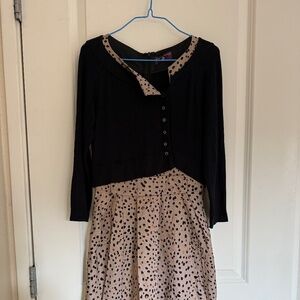 French brand - One Step Cardigan Top Dress with Animal Print Inset